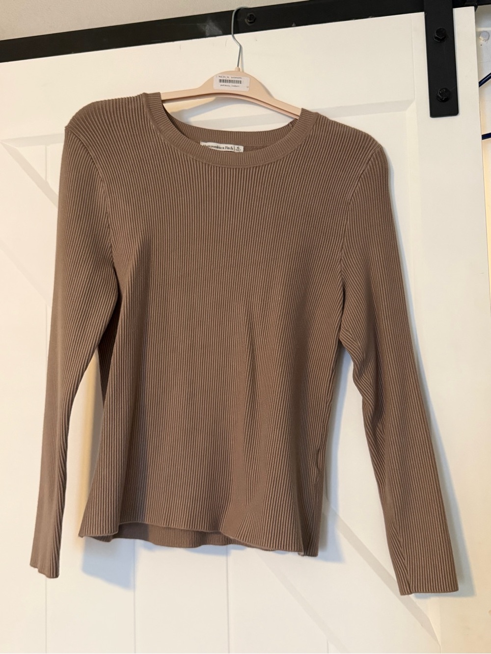 Abercrombie Ribbed Knit Sweater Taupe Brown XL